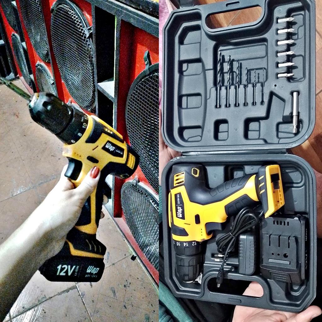 Parafusadeira e Furadeira a Bateria Li-Ion 12V WAP BPF 12K3 Carregador Bivolt Parafusadeira Furadeira Sem Fio com Maleta e Kit de 13 Acessórios na Amazon