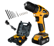 Parafusadeira e Furadeira WAP à Bateria 12V BPF-12K3, Kit de 13 Acessórios e Maleta, Empunhadura Emborrachada, Bivolt na Amazon