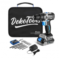 Parafusadeira Furadeira Impacto 3/8 Pol. Brushless Com Bateria Lítio Íon - DEKO-DKBL20ID01-B10 na Loja do Mecânico