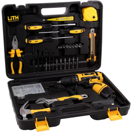 Parafusadeira/Furadeira a Bateria 12V Lítio com Carregador Bivolt 2 Baterias e Acessórios - LITH-LT2000 na Loja do Mecânico