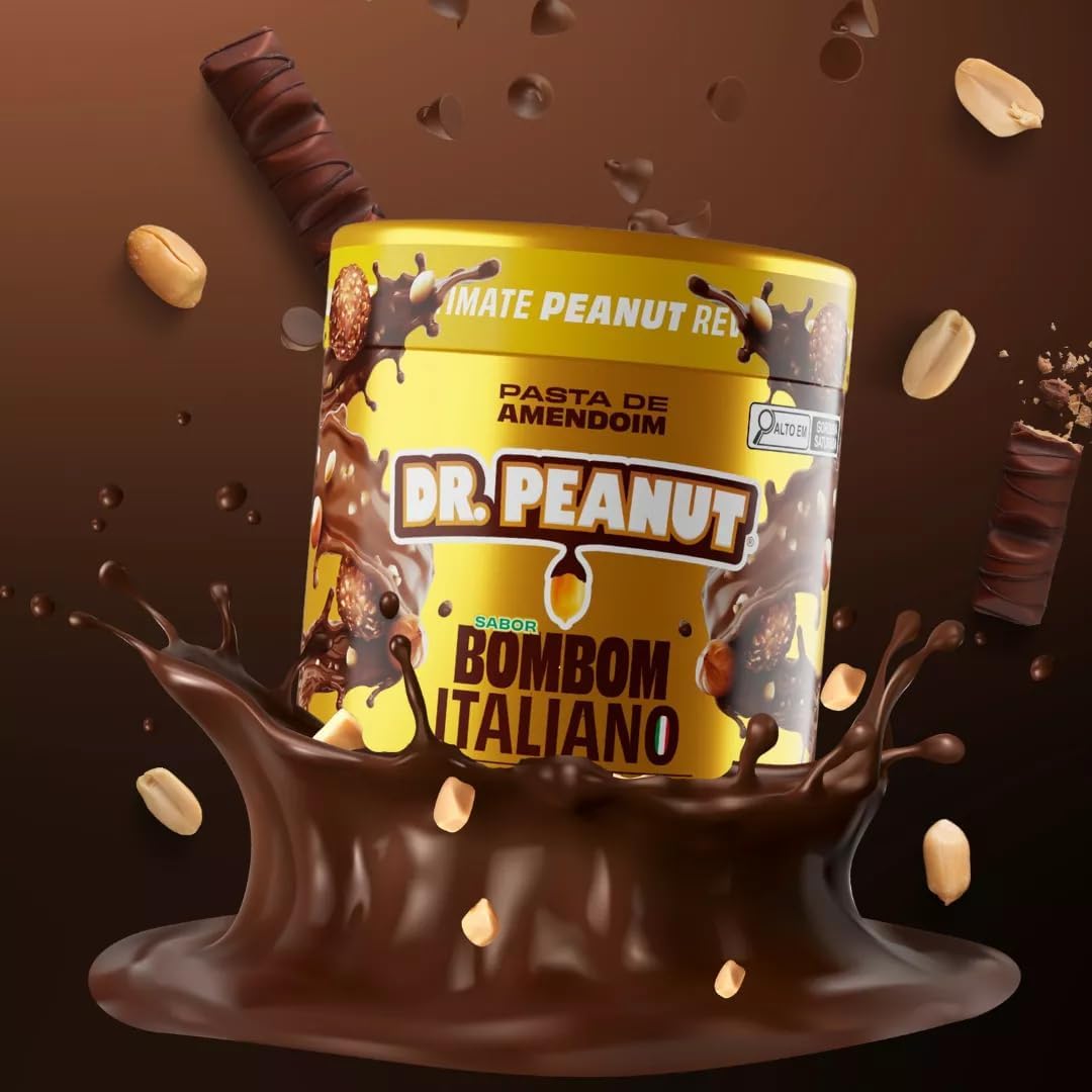 Pasta de Amendoim DR. Peanut Bombom Italiano 600G – Com Whey Protein na Amazon
