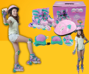 Patins Roller Infantil 3 em 1 Feminino 30-33 + Kit de Proteção na Amazon