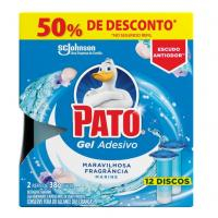 Pato Desodorizador Sanitário Gel Adesivo 2 Refis Marine, Limpeza Banheiro, 12 Discos na Amazon