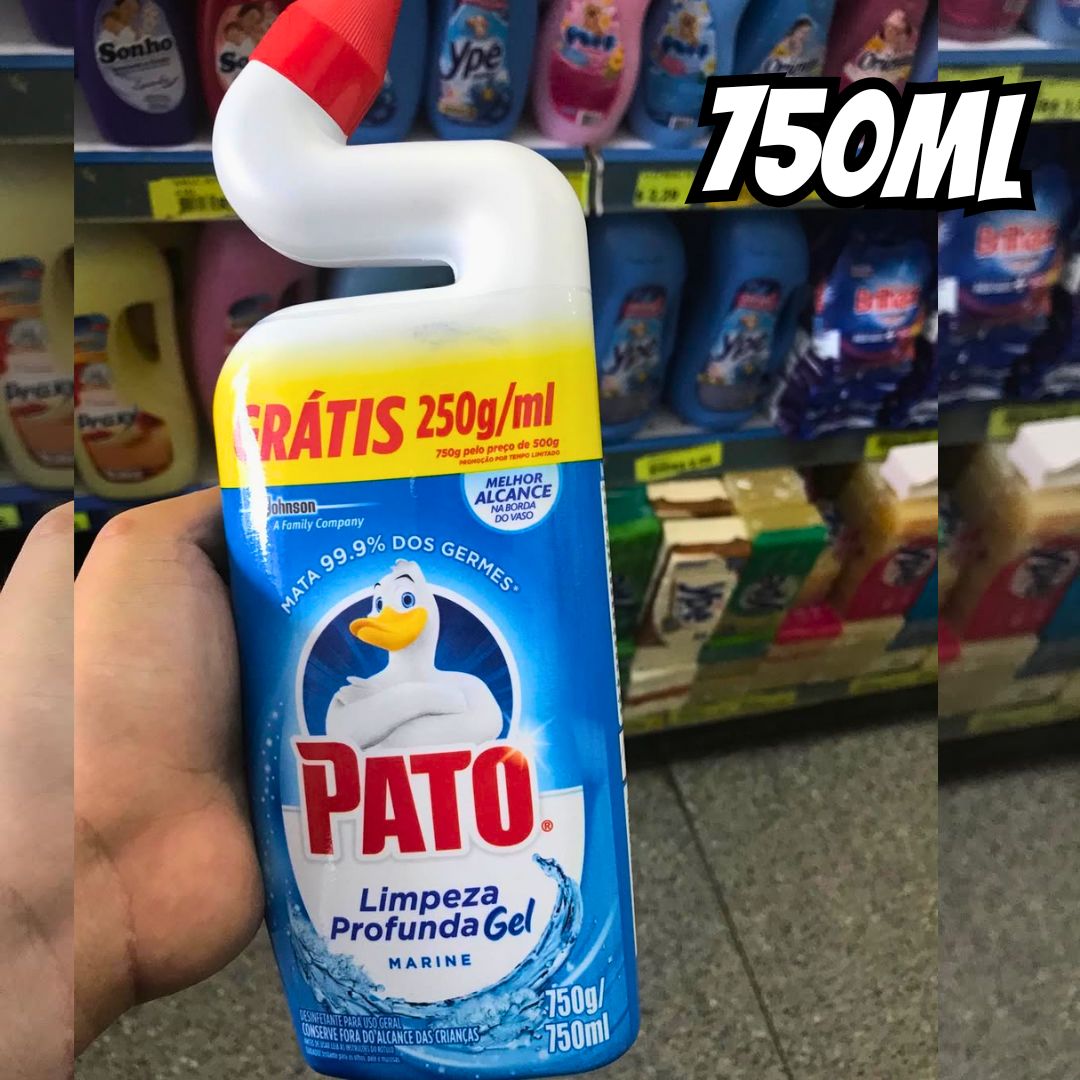 Pato Limpador Sanitário Gel, Marine, Limpeza Pesada, Banheiro e Vaso Sanitário, Pacote Promocional, 750ml na Amazon