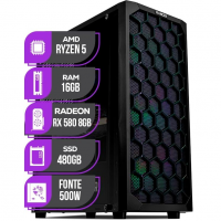 PC Gamer Mancer | AMD Ryzen 5 5600 | RX 580 8GB | 16GB DDR4 | SSD 480GB | Fonte 500W 80 Plus na Amazon