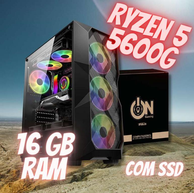 PC Gamer OnGaming® Ryzen 5 5600G, Radeon™ Graphics Vega 7, 16GB Ram, SSD 240GB, Gabinete c/ 3x Fans RGB na Amazon