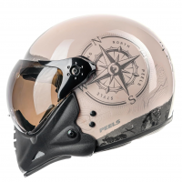 Peels Capacete Aberto Moto Com Queixeira Removível F-21 North Off White/Preto 56 na Amazon