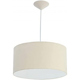 Pendente acappella cúpula 40cm cru lustre tecido 100% algodão na Amazon