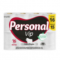 Personal Papel Higiênico Vip Folha Dupla, 16 Unidades Branco (Embalagem Pode Variar) na Amazon