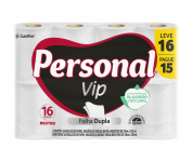 Personal Papel Higiênico Vip Folha Dupla, 16 Unidades Branco na Amazon