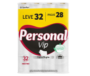 Personal Papel Higiênico VIP Folha Dupla Leve 32 Pague 28 rolos 30M na Amazon