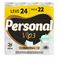 Personal Papel Higiênico Vip Folha Tripla, 24 Rolos De 20M na Amazon