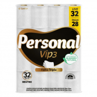 Personal Papel Higiênico Vip Folha Tripla, 32 Rolos De 20M na Amazon