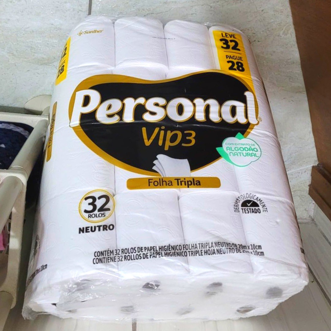 Personal Papel Higiênico Vip Folha Tripla, 32 Rolos De 20M na Amazon