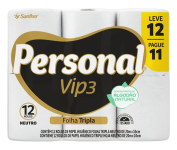 Personal Papel Higiênico Vip Folha Tripla Com 12 Rolos De 20M na Amazon