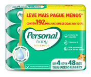 Personal Toalha Umedecida Personal Baby Toque Macio Promopack 192 unidades na Amazon