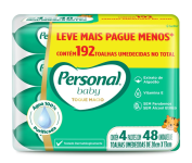 Personal Toalha Umedecida Personal Baby Toque Macio Promopack 192 unidades na Amazon