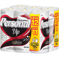 Personal VIP - Papel Higiênico, Folha Dupla, 12 Unidades na Amazon