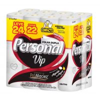 Personal VIP - Papel Higiênico Folha Dupla, Branco 24 Unidades (Embalagem Pode Variar) na Amazon