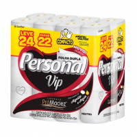 Personal VIP - Papel Higiênico Folha Dupla, Branco 24 Unidades na Amazon