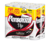 Personal VIP – Papel Higiênico Folha Dupla, Branco 24 unidades na Amazon