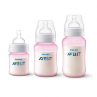Philips Avent Kit Triplo Mamadeira Anti-colic 125ml + 260ml + 330ml, Rosa, SCY119/19 na Amazon