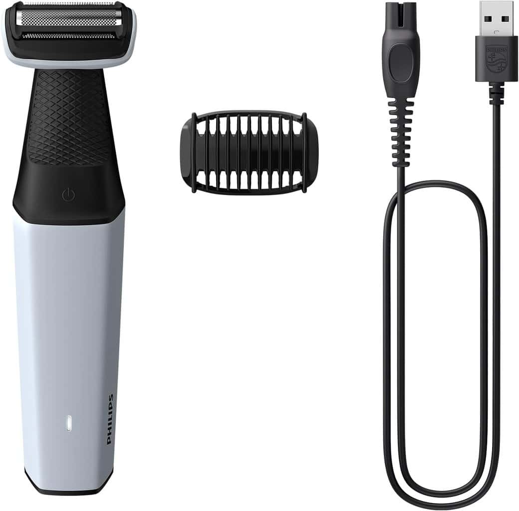 Philips Bodygroom Aparador e Raspador de Pelos para o Corpo, Uso Seco e Molhado, à Prova d’água, Bivolt – BG3007/01 na Amazon
