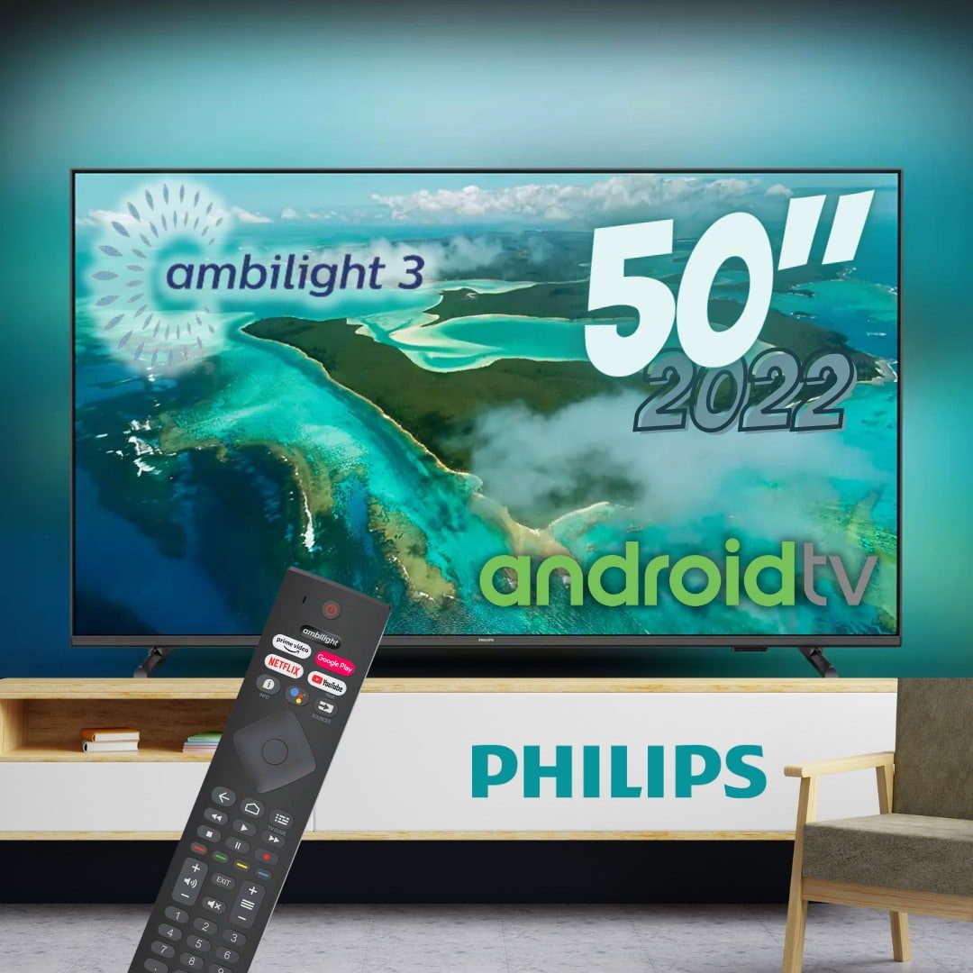 PHILIPS Smart TV 50″ 4K Android Ambilight 50PUG7907/78, Google Assistant, Comando de Voz, Dolby Vision/Atmos, VRR/ALLM, Bluetooth 5.0, 4 HDMI na Amazon