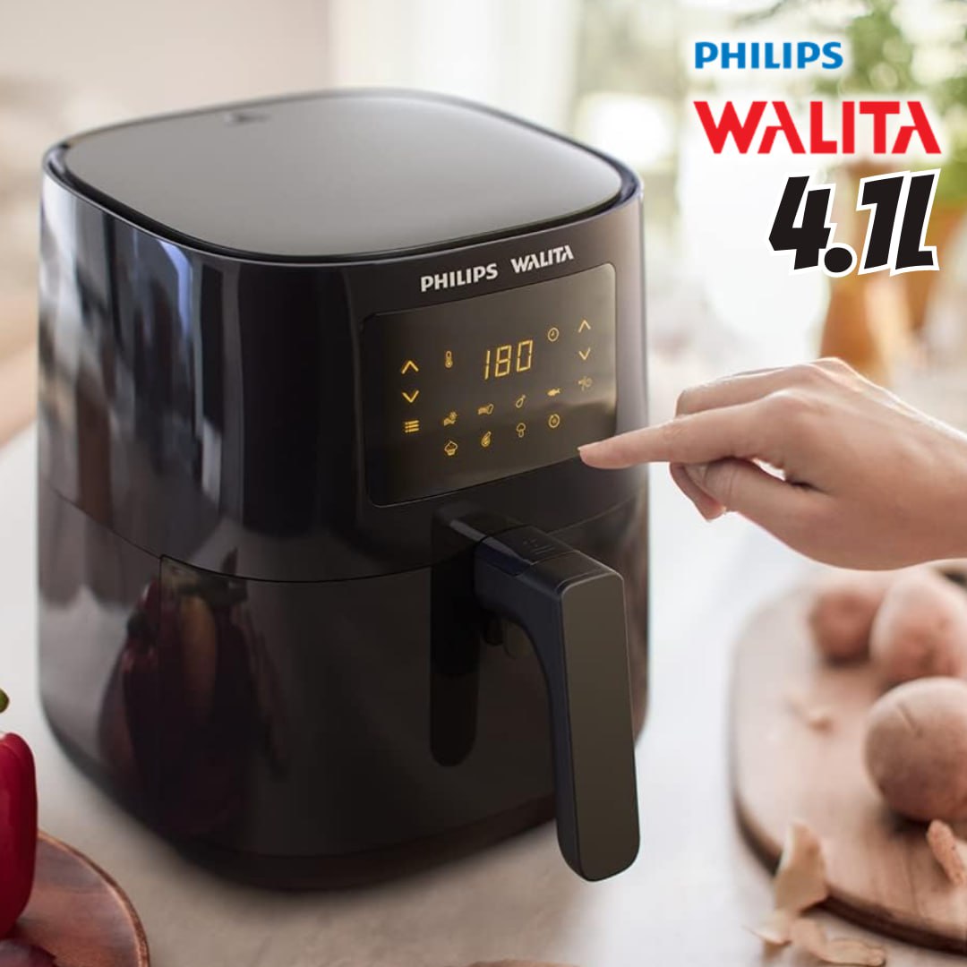 Philips Walita Fritadeira Airfryer Digital Série 3000, Preta, 4.1L de capacidade, Garantia internacional de dois anos, 127V, 1400W (RI9252/91) na Amazon