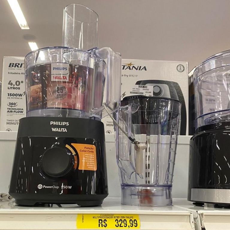Philips Walita Preto Multiprocessador PowerChop 750, 2 velocidades, 4 acessórios, Recipiente com capacidade de 1,5 litros, 750W, 110V (RI7301/91) na Amazon