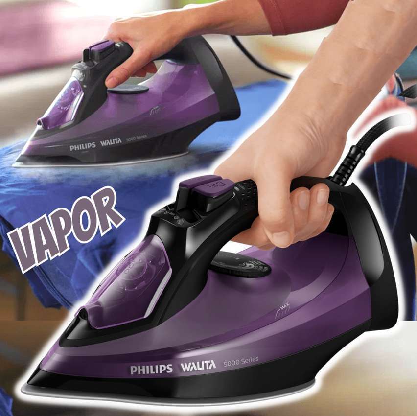 Philips Walita Roxo Ferro a Vapor Série 5000 – Vapor constante de 25 g/min – Sistema de vapor extra de 180 g – SteamGlide Plus – 1470W (DST5030/82), 110v na Amazon