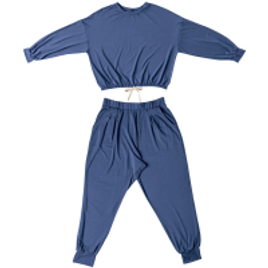 Pijama Cropped Manga Longa Modal Soft She na Mash