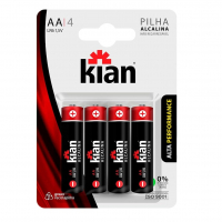 Pilha Alcalina AA - Blister C/4 Kian na Amazon