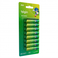 Pilha Alcalina AA Com 16 Unidades Elgin Comum na Amazon