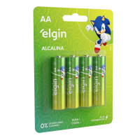 Pilha Alcalina AA Elgin Com 4 Unidades Comum na Amazon
