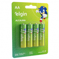 Pilha Alcalina AA Elgin Com 4 Unidades Comum na Amazon