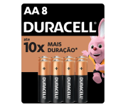 Pilha Alcalina AA Pequena DURACELL Com 8 Unidades na Amazon