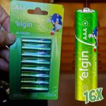 Pilha Alcalina AAA com 16 unidades Elgin Palito na Amazon