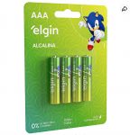 Pilha Alcalina AAA com 4 unidades Elgin Palito na Amazon