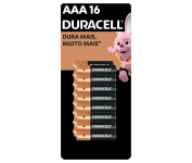 Pilha Alcalina AAA, Palito Duracell Com 16 Unidades na Amazon