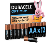 Pilha Duracell Optimum AA Pequena Com 12 Unidades na Amazon
