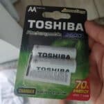Pilha Recarregável AA 1,2V 2600mAh TNH6GAE TOSHIBA (Cartela com 2 unid.) na Amazon