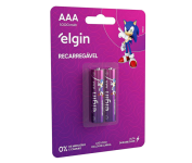 Pilha recarregável AAA 1000mAh Elgin com 2 unidades Palito na Amazon