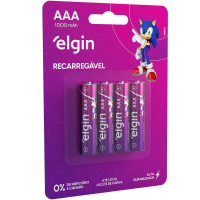 Pilha Recarregável AAA 1000mAh Elgin Com 4 Unidades Palito na Amazon