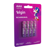 Pilha recarregável AAA 1000mAh Elgin – 4 unidades na Amazon