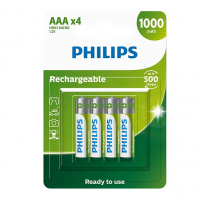 Pilha Recarregável AAA 1.2V 1.000mAh, PHILIPS, Padrão, R03B4RTU10/59 na Amazon