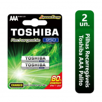 Pilha Recarregável AAA 1,2V 950mAh TNH3GAE TOSHIBA (Cartela Com 2 Unid.) na Amazon