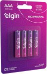 Pilha recarregável AAA 900mAh Elgin com 4 unidades Palito na Amazon