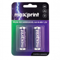 Pilha Recarregavel Maxprint AA 1,2 - BT C/2 na Amazon