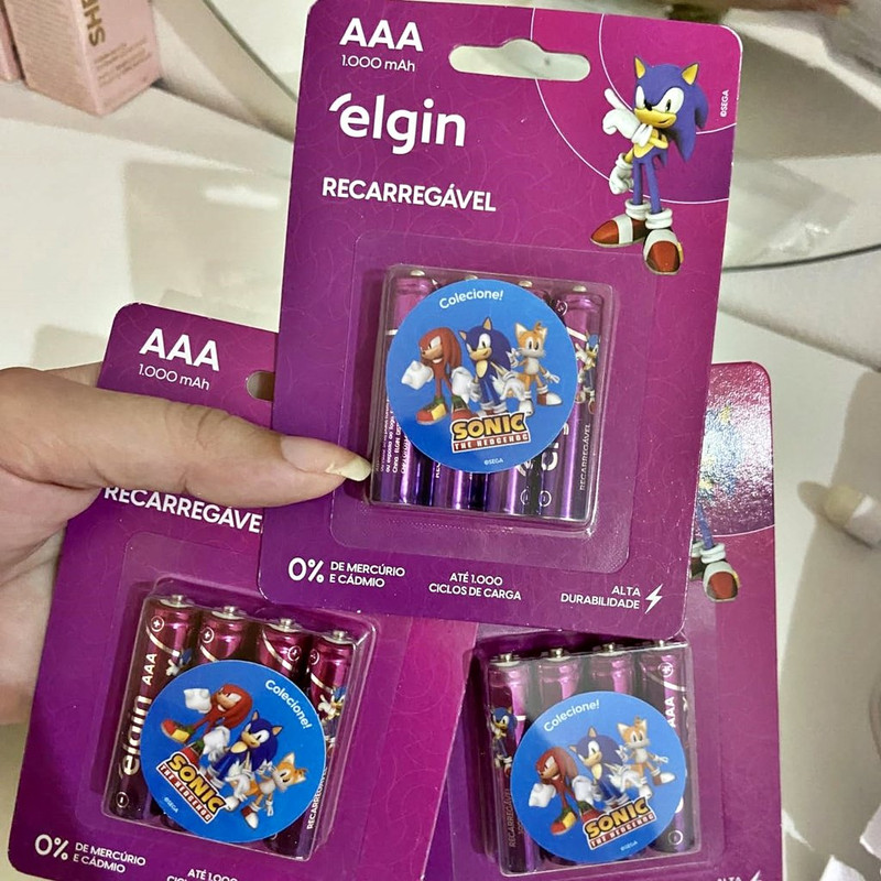 Pilha Recarregável Ni-Mh Aaa-1000Mah Blister Com 4 Pilhas, Elgin, Baterias na Amazon